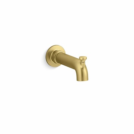 KOHLER Wall-Mount Bath Spout With Diverter in Vibrant Brushed Moderne Brass 35923-2MB